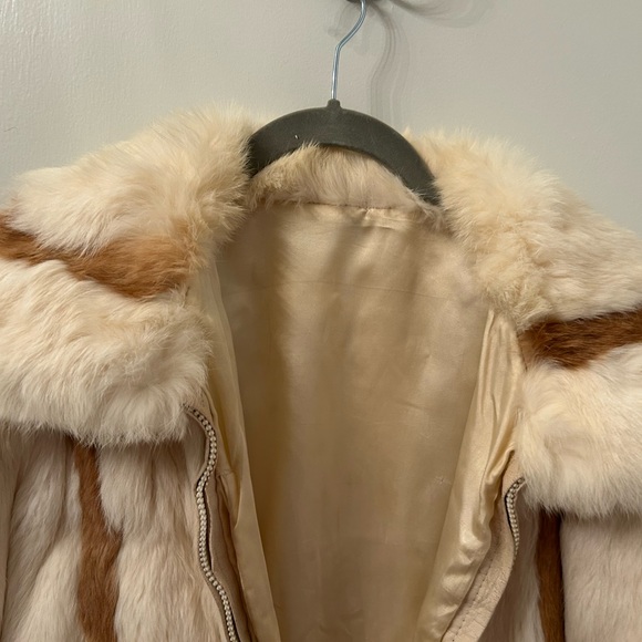 Vintage rabbit fur bomber style jacket size M - Picture 4 of 5